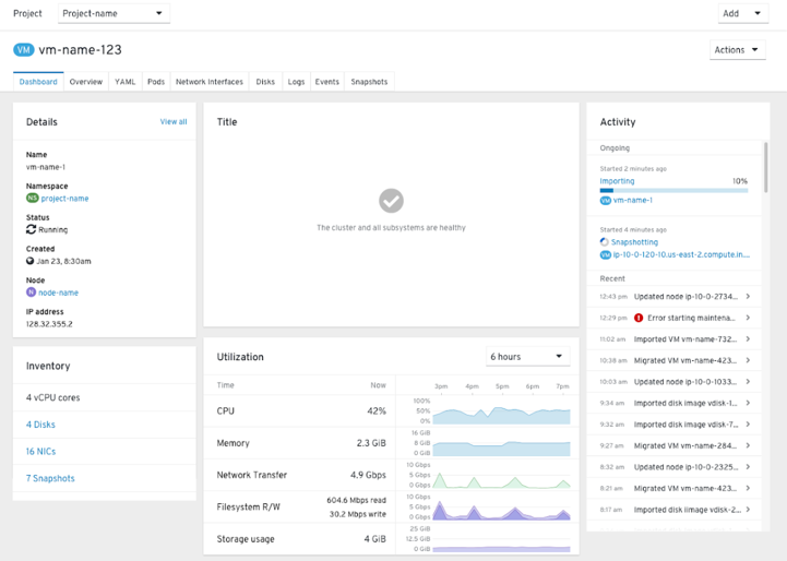 Resource dashboard