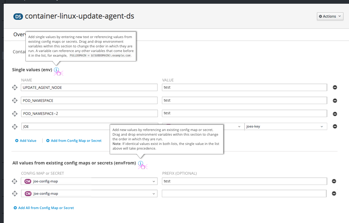 Summary Page Actions 1