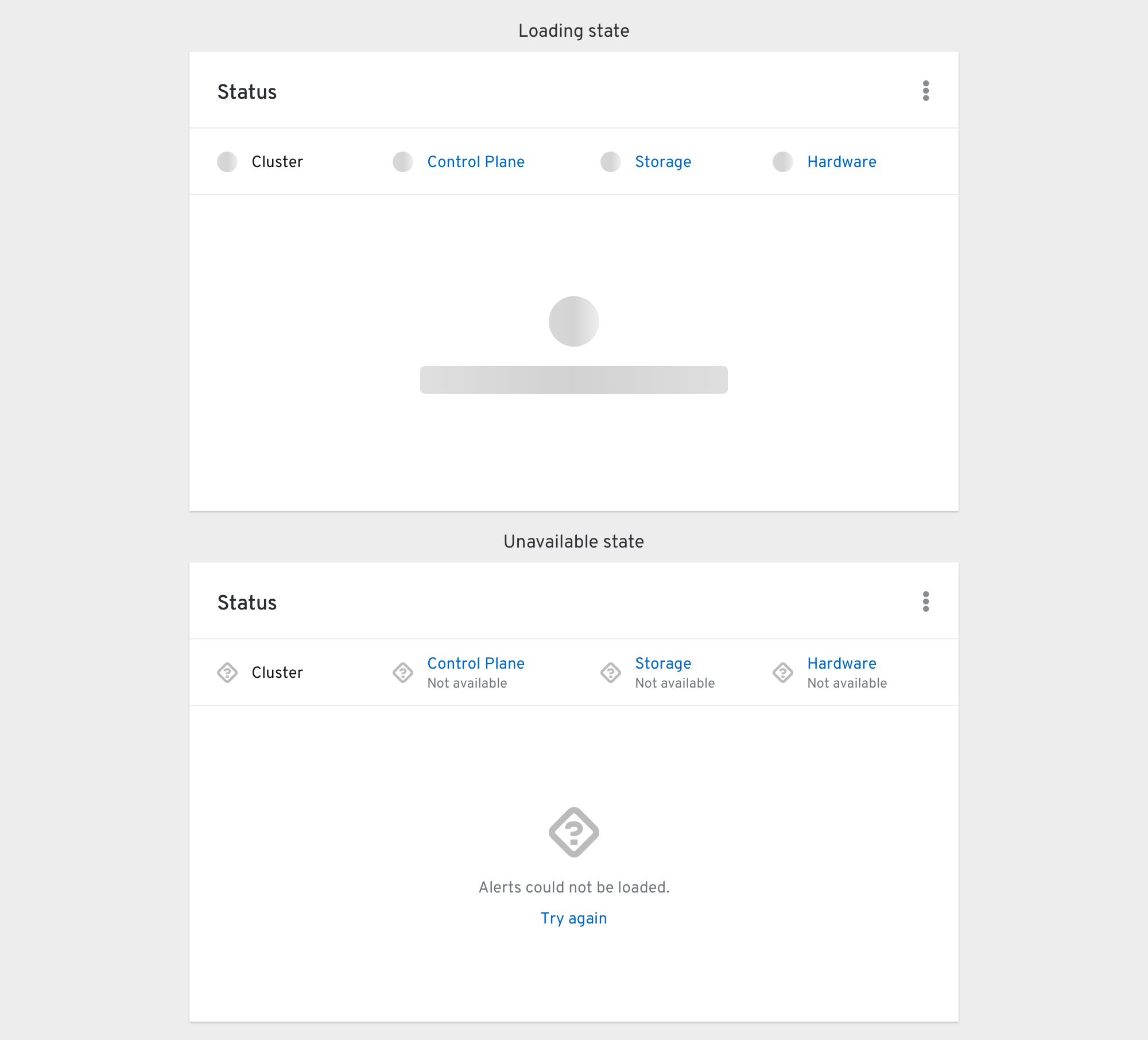 Status card states