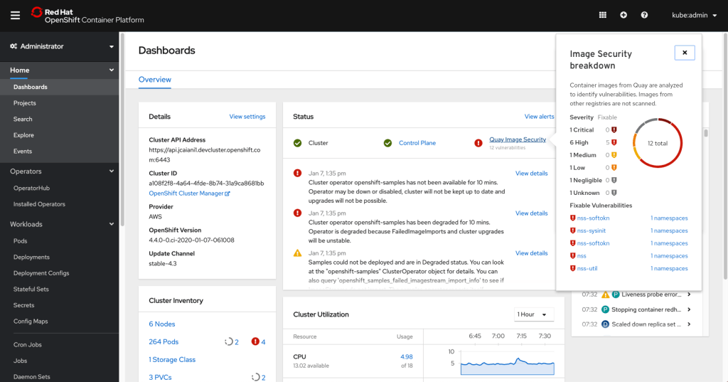 Cluster dashboard security card 5