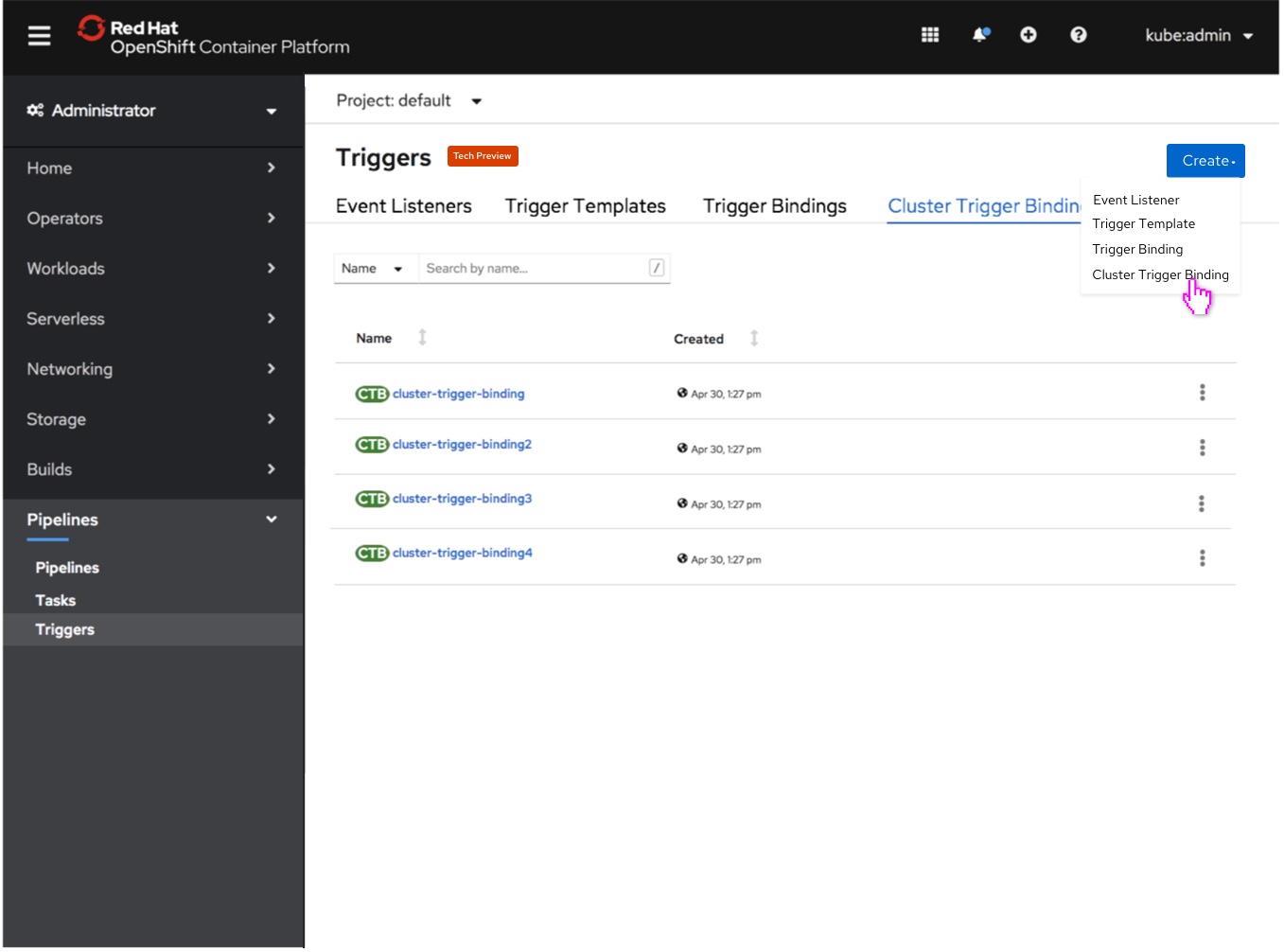 Cluster Trigger Bindings