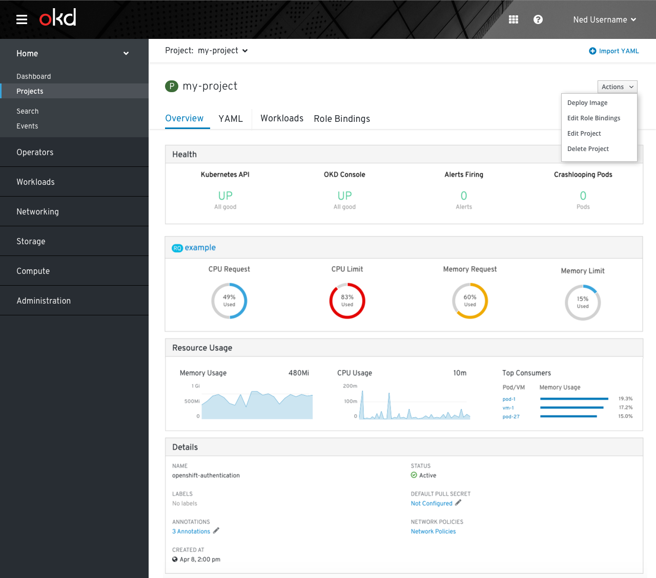 Dashboard navigation