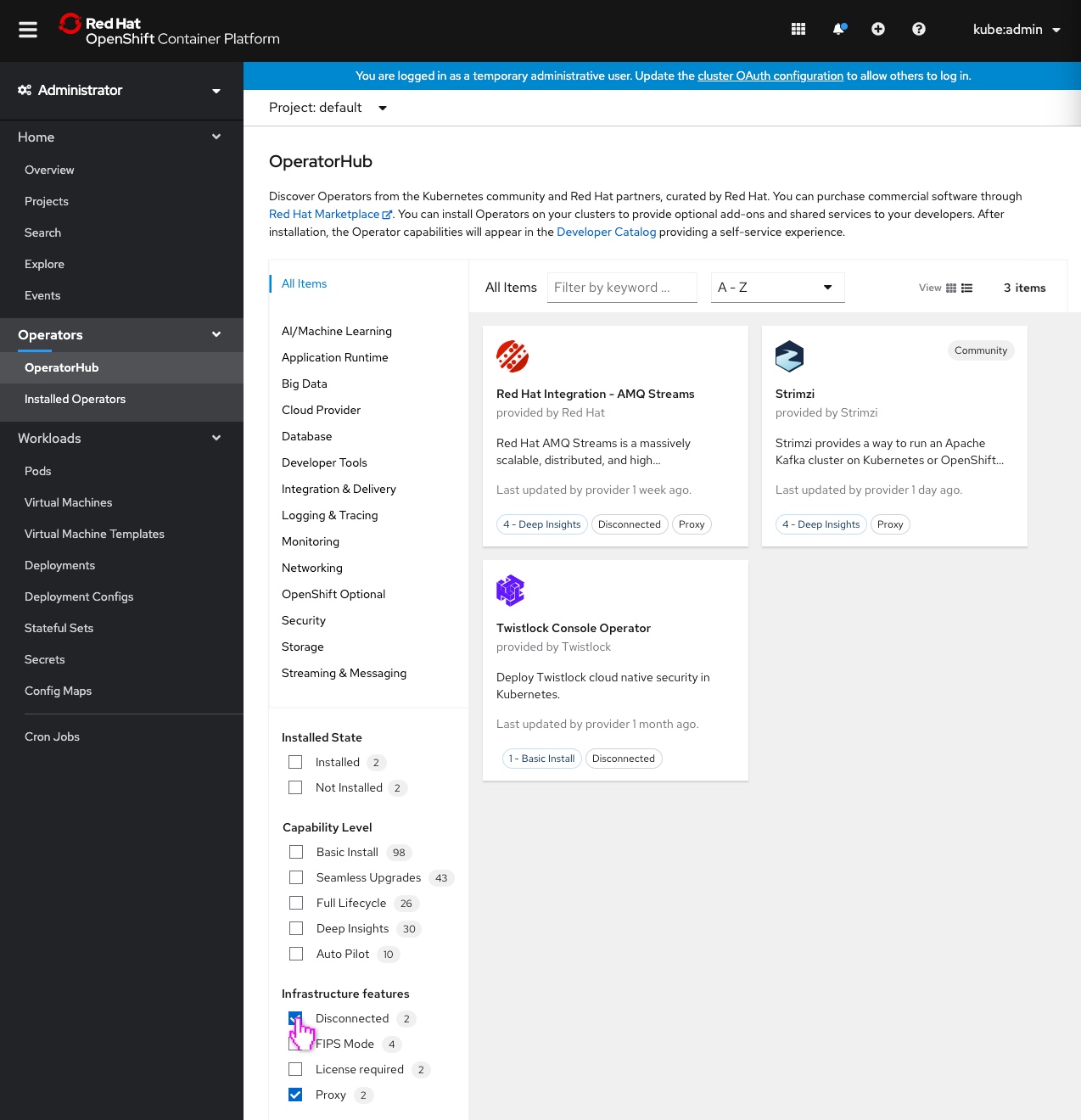 Filtered Proxy + Disconnected