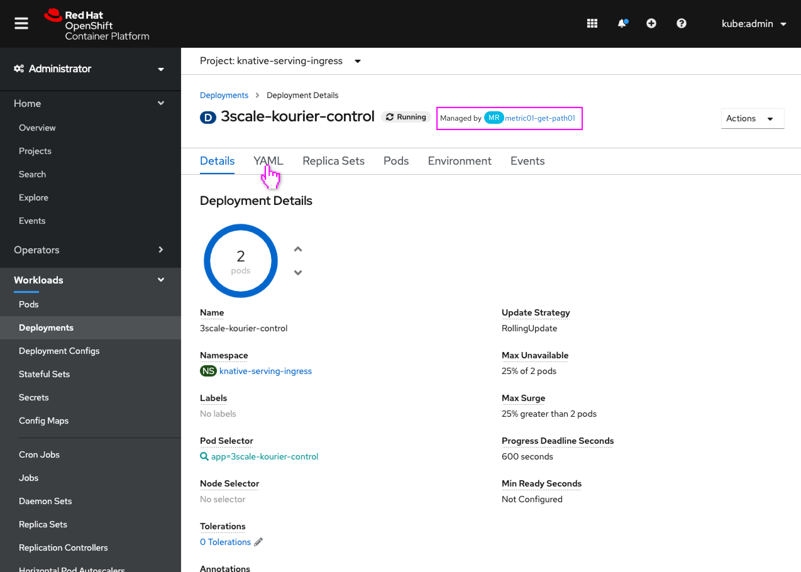 OperatorHub filters