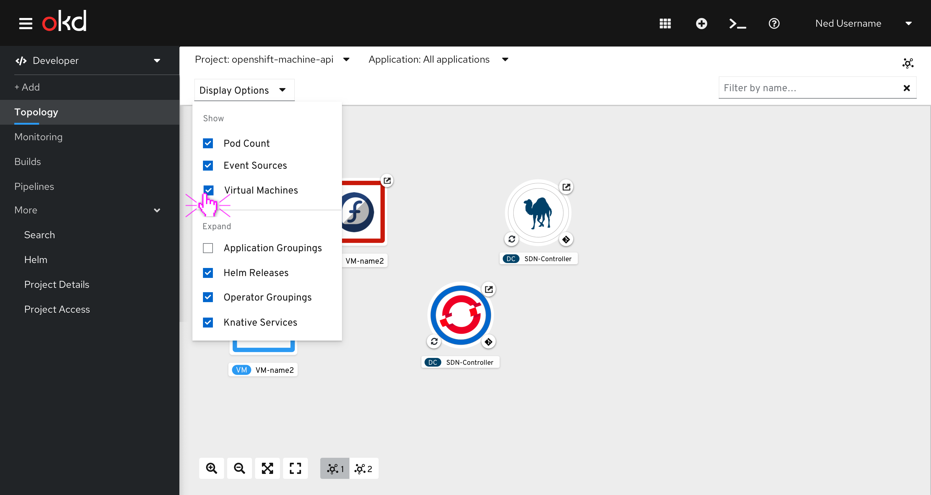 VM-based resources nodes show/hide