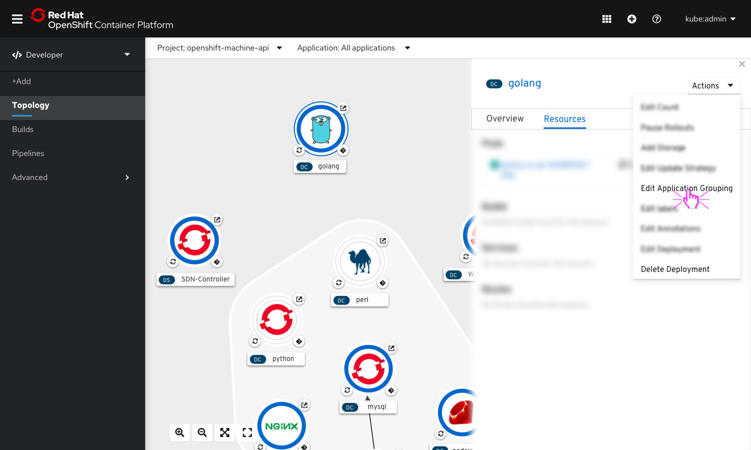 Edit Application Grouping