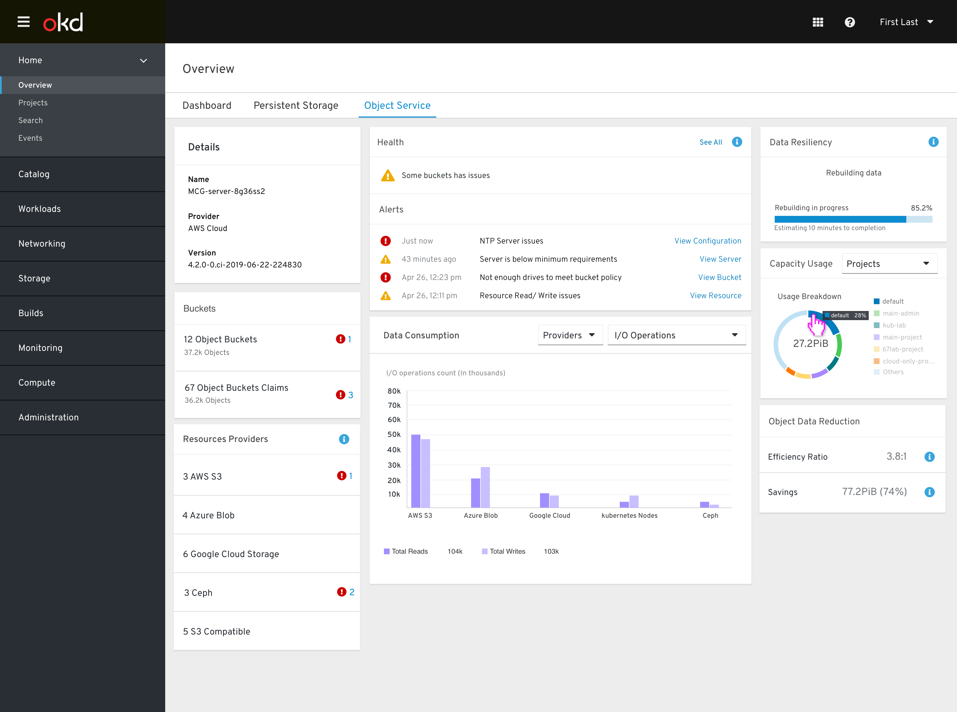 Object Storage Dashboard