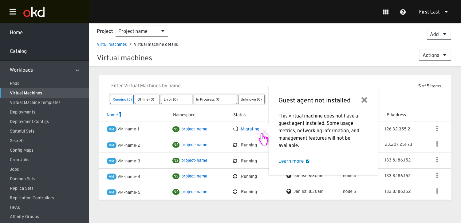 Modal migrate