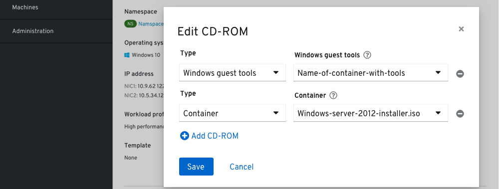 VM-details edit cd windows drivers