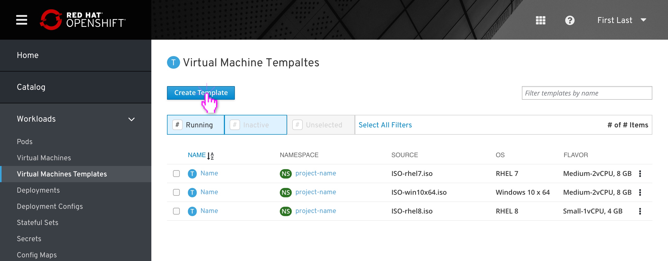 Offline Template List View