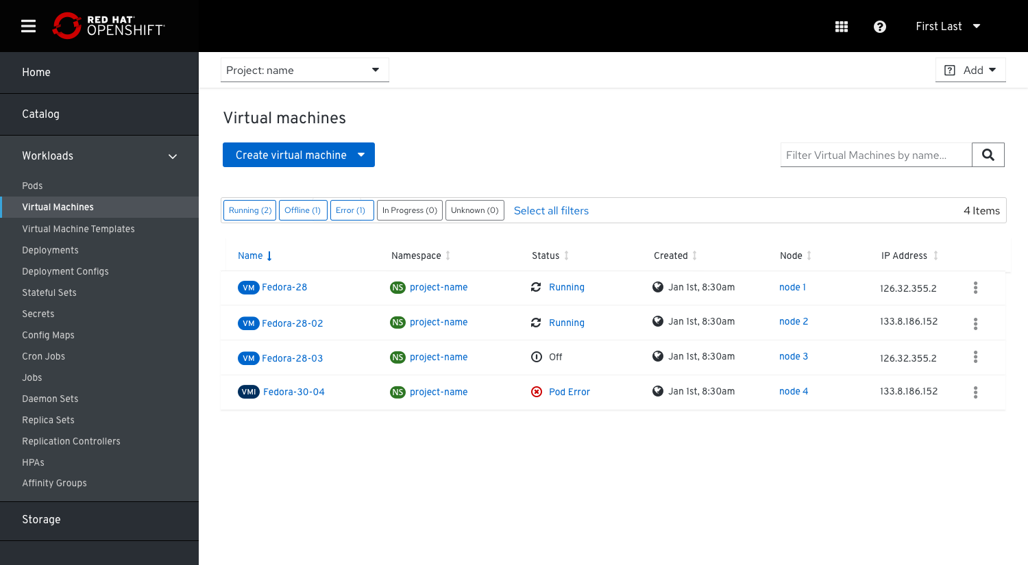 single list view of VMs and VMIs 