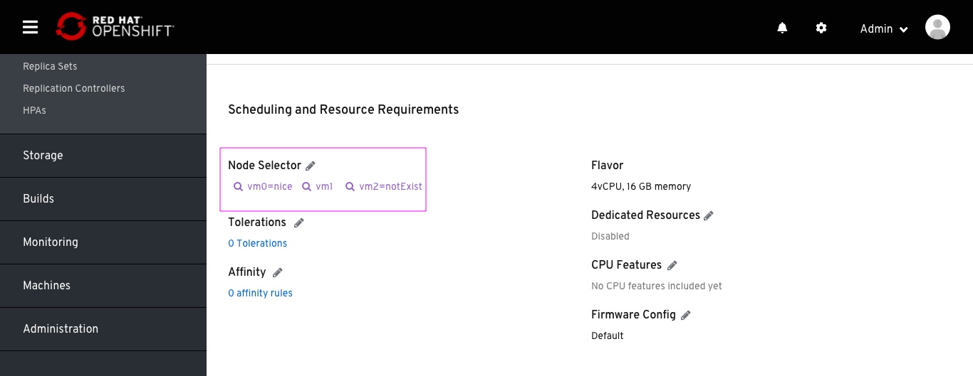 Node selector in-page results 