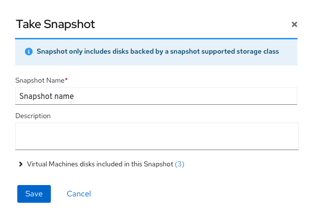 Create Snapshot Modal all disks included