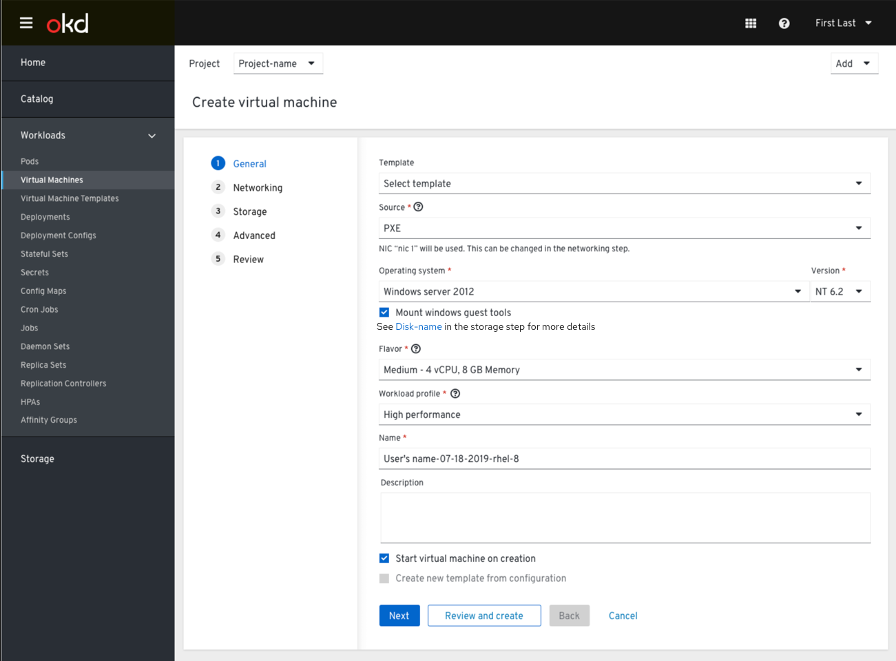 notification directing to the disks table