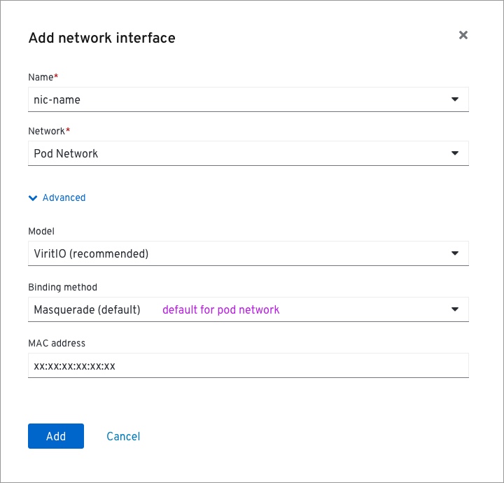 Create VM - Networking -Add