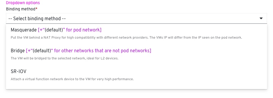 Create VM - Networking -Binding